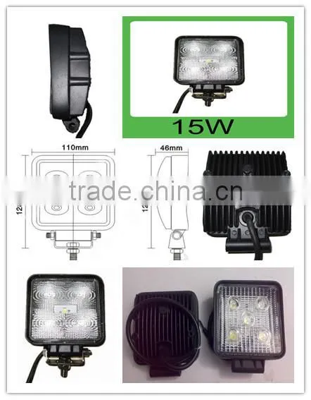 Energy-saving 12V 15W Off-road Vehicles Led Work Light