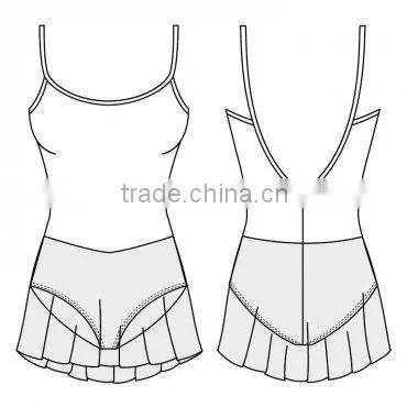 Skirted camisole ballet Leotard wholesale dancewear leotard with skirt SL510