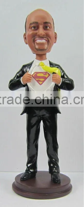customized funny resin supperman bobble head