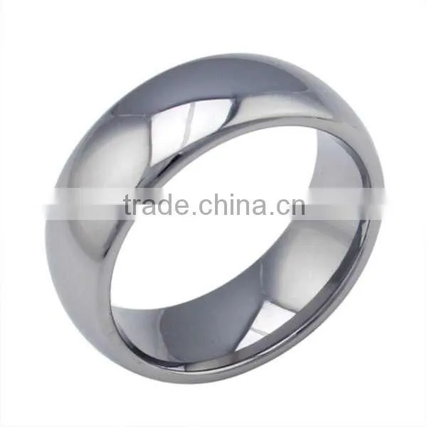 High polished men mirror ring, mirror tungsten silver ring mens