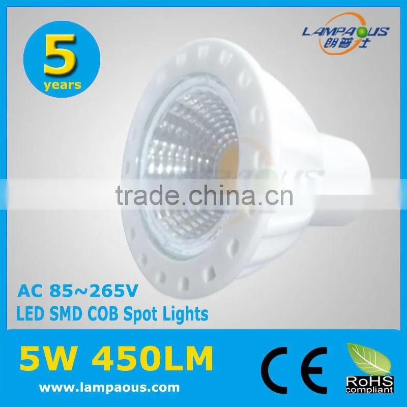 popular in Europe energy saving indoor ceiling light 5 watt smd led dimmable gu10 ceramic spot light bulb