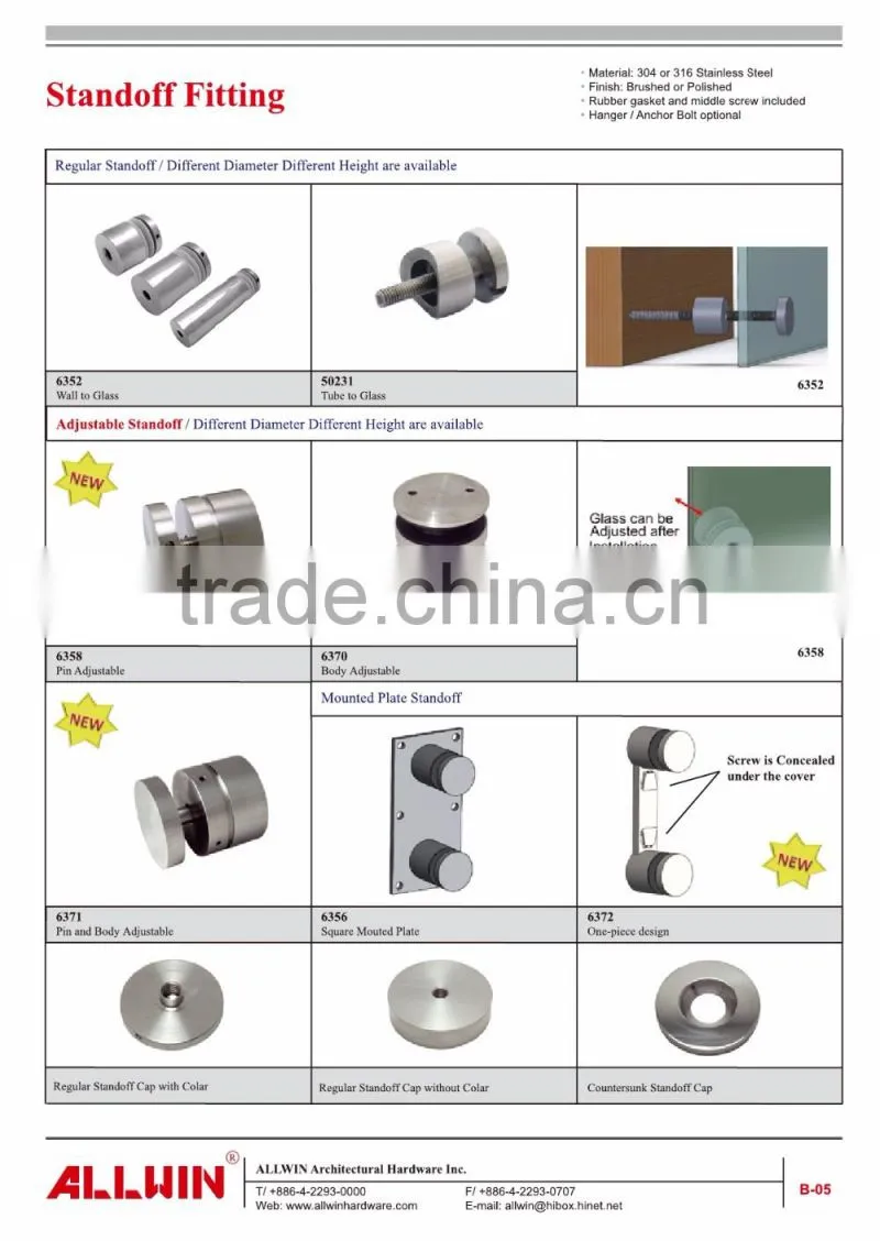 Glass Standoff glass hardware