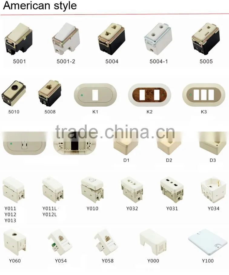 American style 250V wall switch push button
