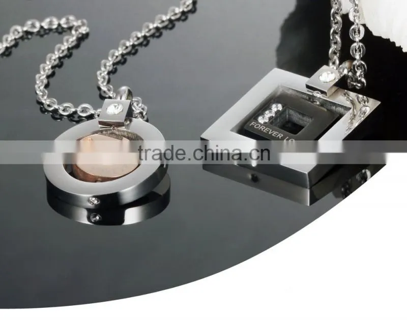 fashion jewelry 2016 316L stainless steel square forever love necklace for men