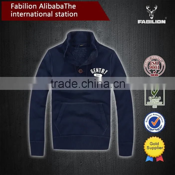 Slim washed cotton embroidered hooded hedging buttons for thick fleece hoodie