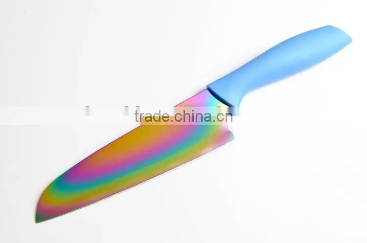 titanium apple peeler knife with colored handle