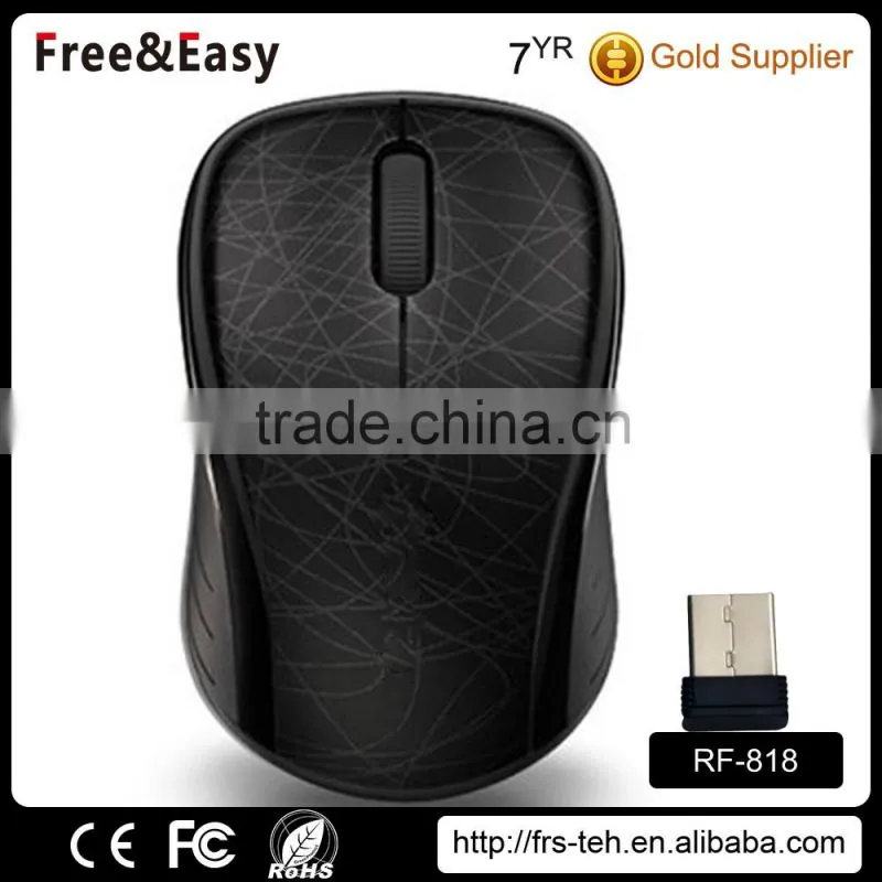 3 buttons rubber wheel mouse wireless laptop mouse