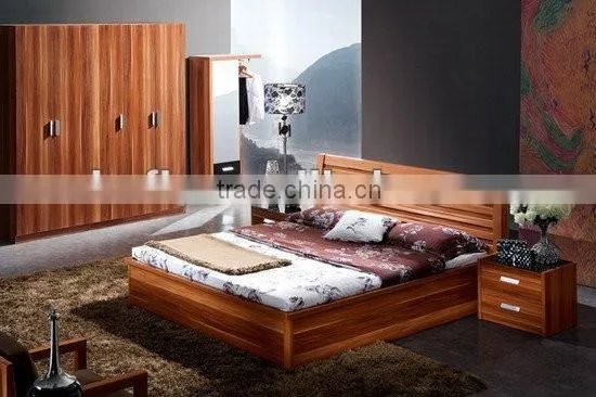 Modern teak melamine panle bedroom furniture set