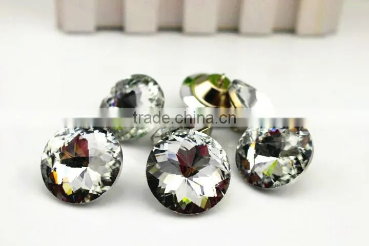 crystal sofa buttons for furniture/2016 fashing crystal buttons/2016 new Factory Direct selling Round glass buttons