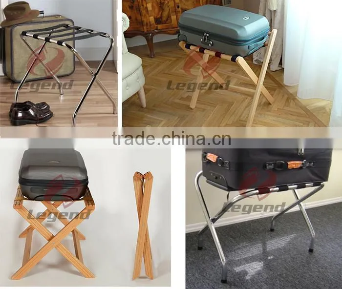 Hotel Articles Wooden foldable luggage rack for Bedroom
