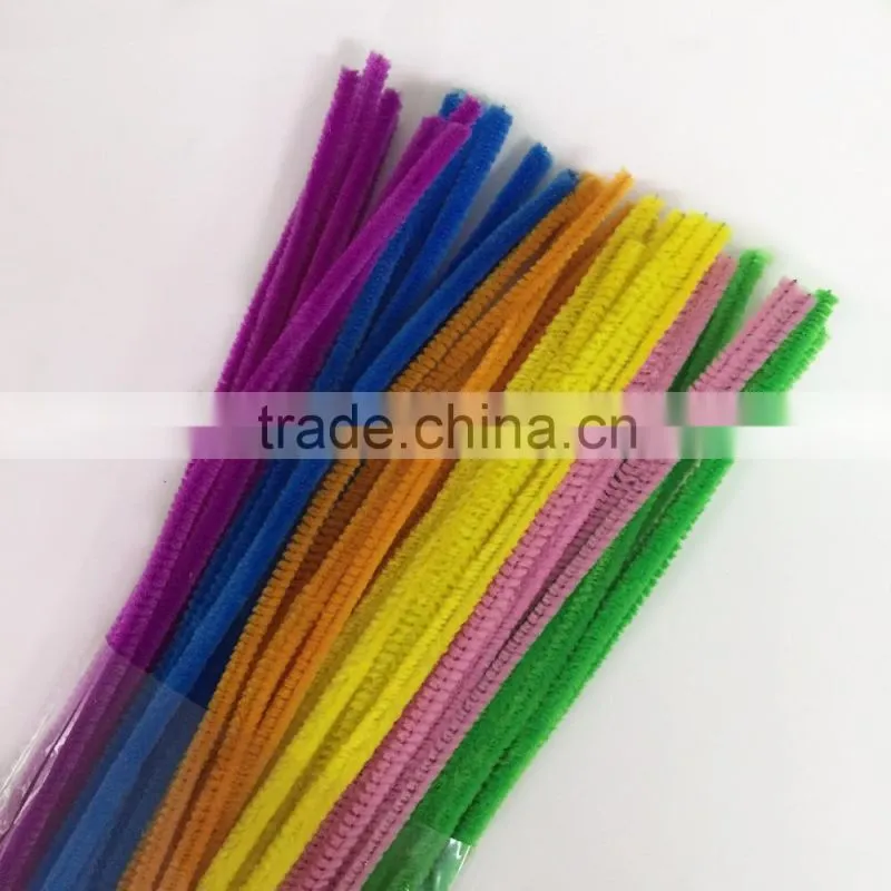 Factory supply DIY crafts 0.6*30cm pipe cleaners chenille stems toys for kids or wedding party decoration