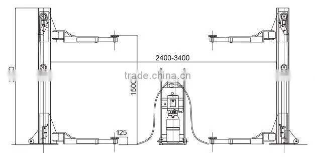 moveable two post hydraulic car repair lift