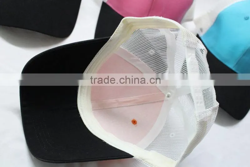 Black visor 6 panel hat summer mesh trucker cap with custom brand