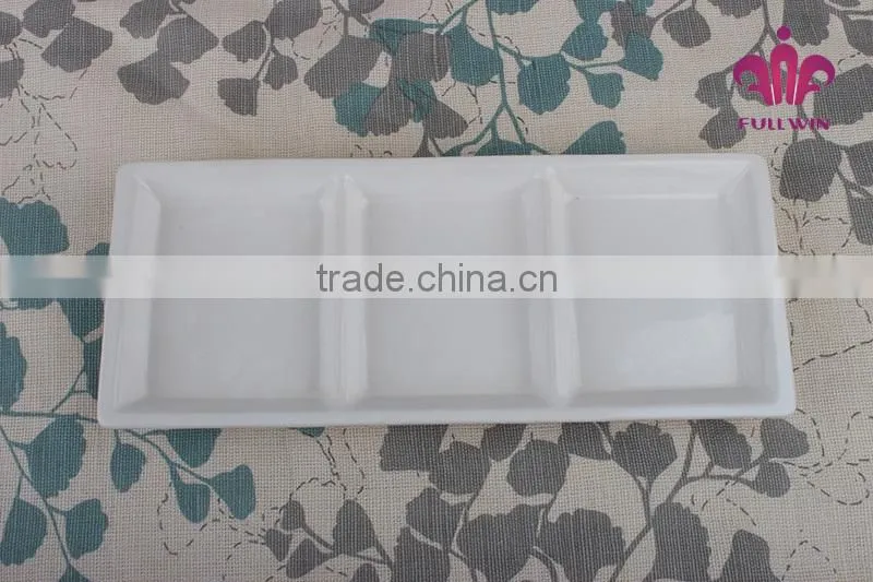 cheap china dishes rectangle divided plate