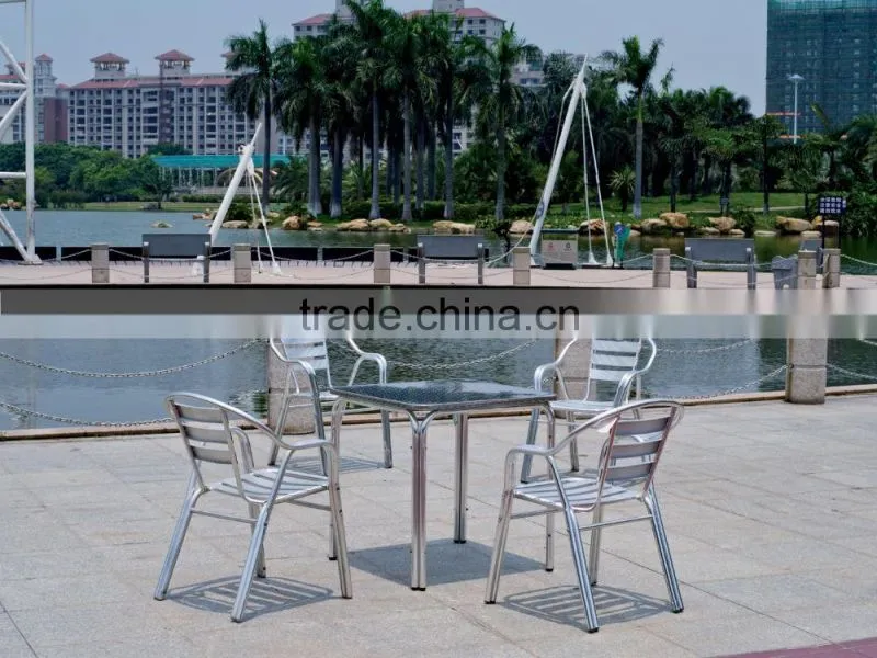 Cheap table chairs aluminum outdoor dinning restaurant set YC002 YT2
