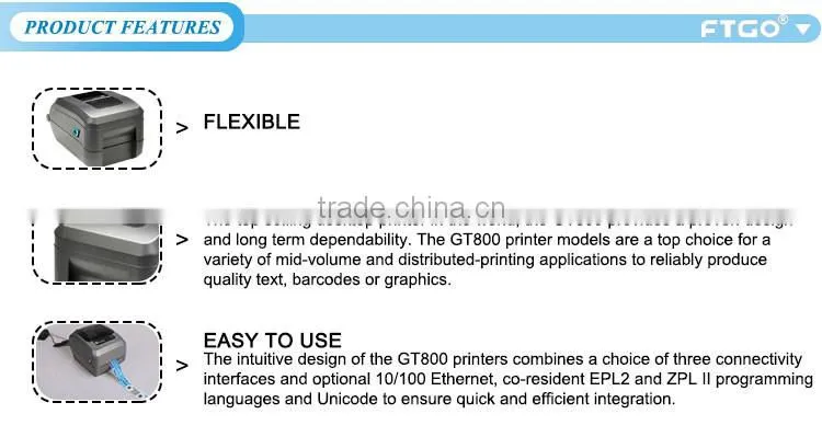 Profession zebra label printer transfer printing barcode wristband printer