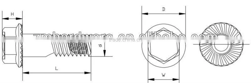 Hex washer head lock screw