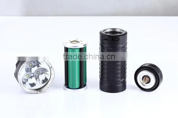 most powerful 3 led 3000lm rechargeable flashlight with 3 18650 battery flashlight RC11