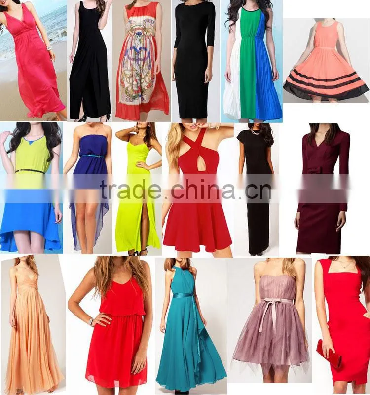 2014 chinese factory garment long sleeve loose women dress