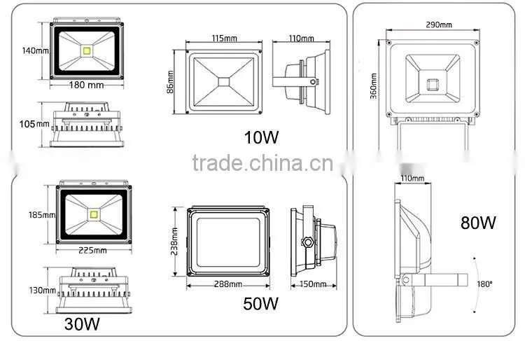 High quality energy saving durable waterproof IP65 flood light led