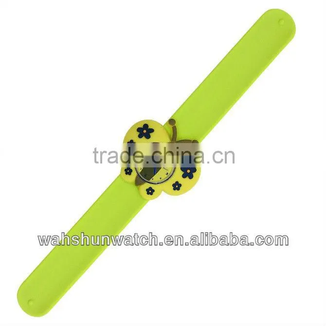Silicone slap bracelet watch or silicone slap watch