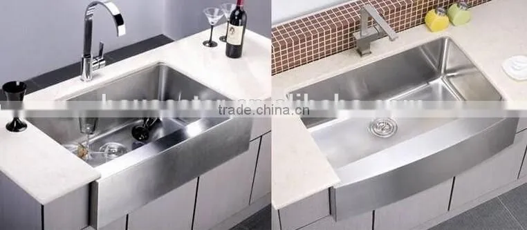 Modern kitchen designs Stainless steel double bowl handmade kitchen sink Undermount sink with cupc certification