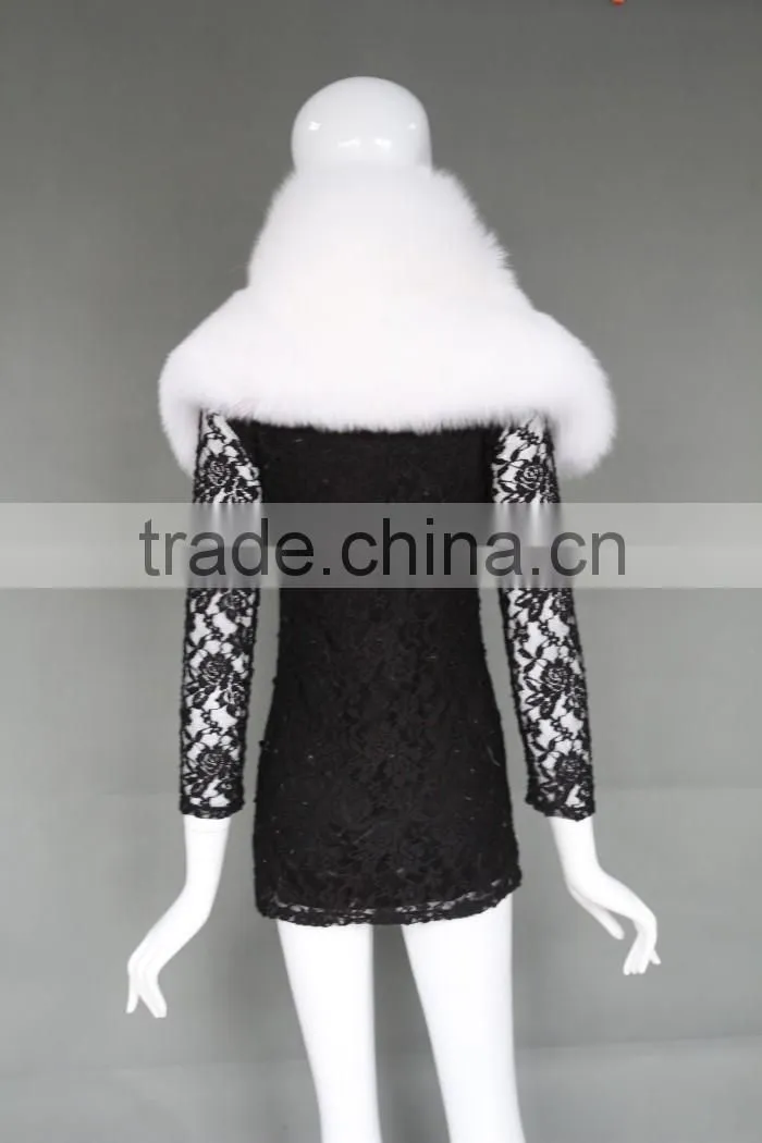 real fur trim / wholesale fox fur trim /detachable fox fur collar