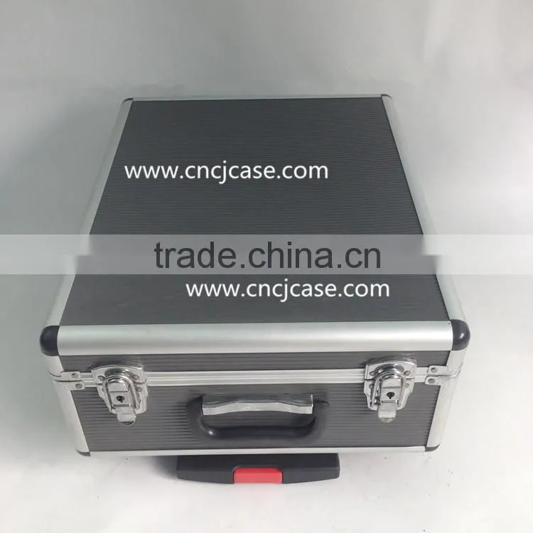 Gray ABS aluminum trolley case with line Fabric with 6 years production experience