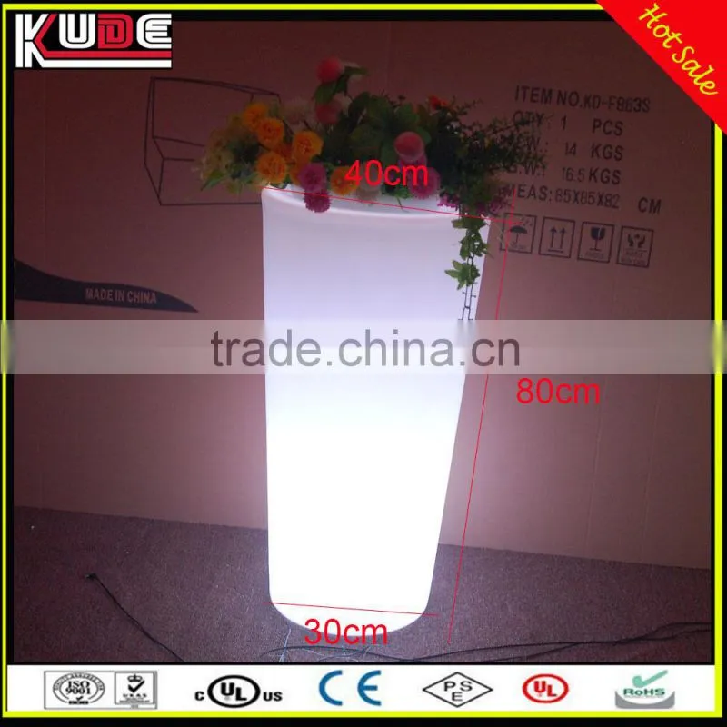 Color changing rechargeable plastic LED flowerpot/led planter for outdoor