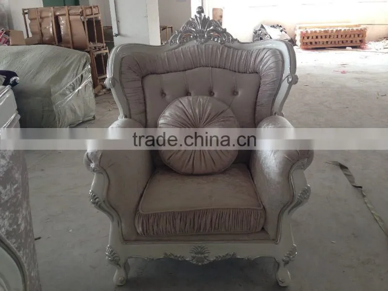 modern France wooden fabric sofa set living room design