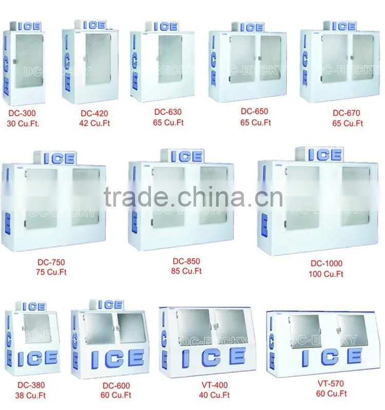 Refrigerated ice storage box with static refrigeration system