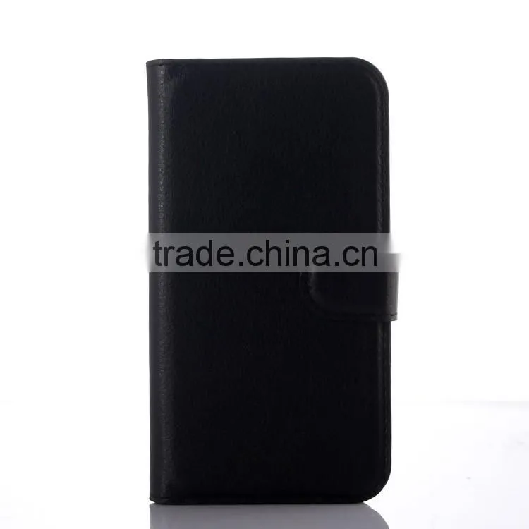 Factory Price Lichee Leather Pouch Wallet Case Folio Stand Cover for Samsung GALAXY J3