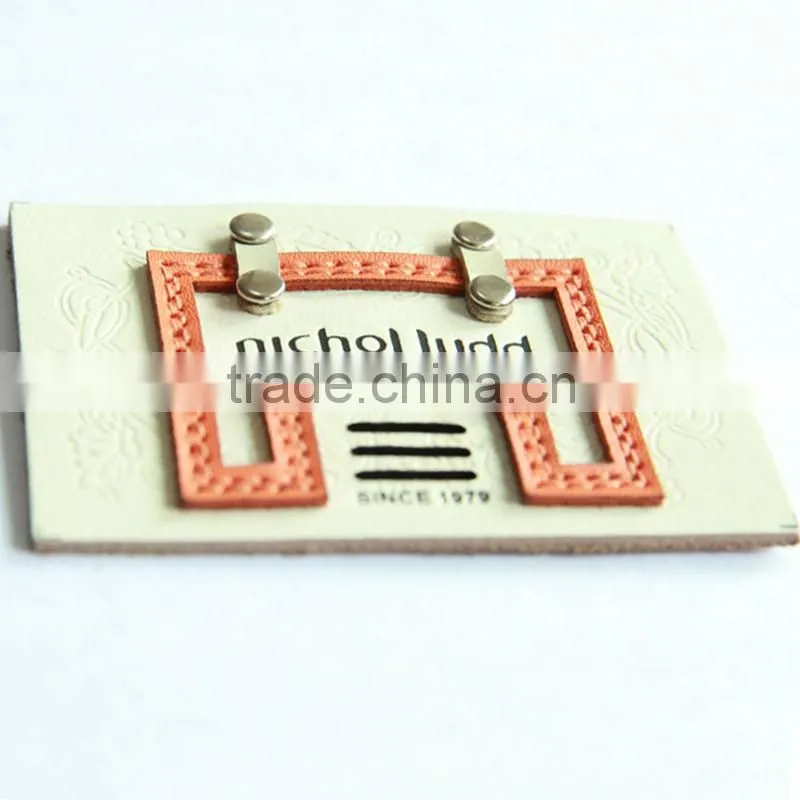 fashion metal leather label