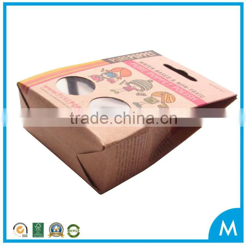 unique hanger paper box packaging for clothes with PVC window