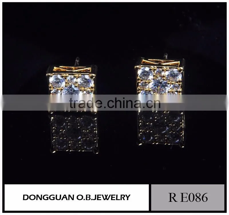 Fancy design gold earring designs, stud design gold earring models, Gold diamond earring