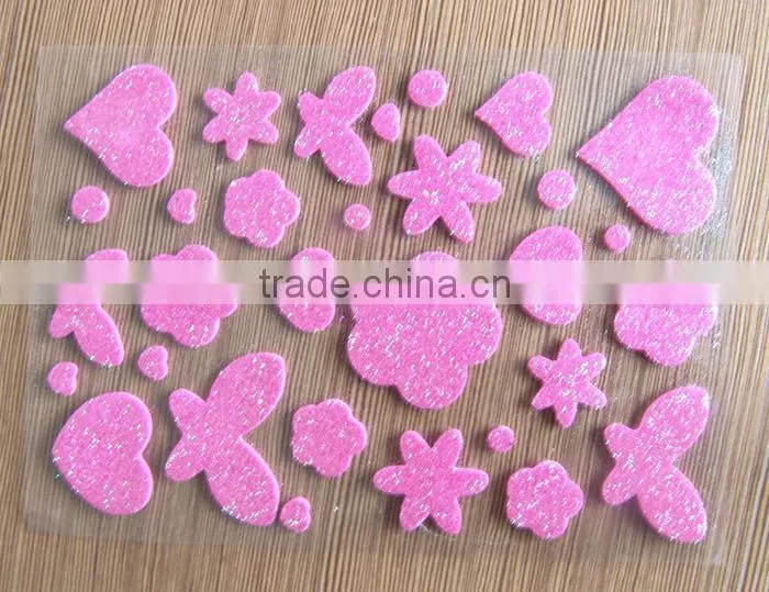 Colored glitter letter number stickers