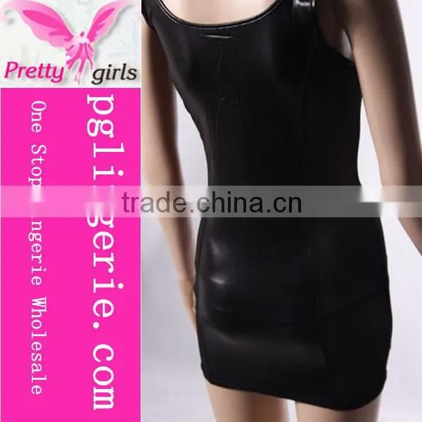 Sexy black leather costume corset fetish leather costume