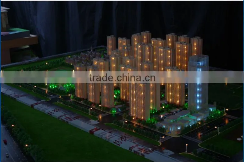 3D Maquette Apartment house building scale model making