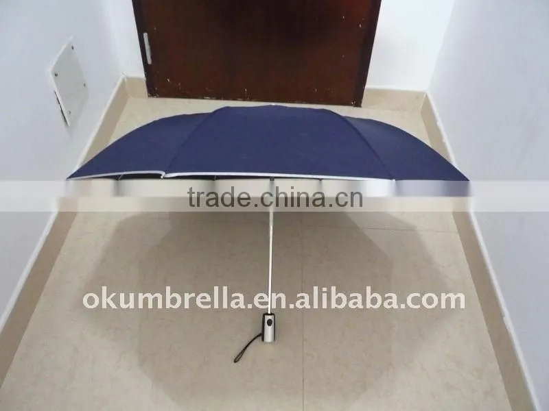 21" Automatic open blue folding umbrella