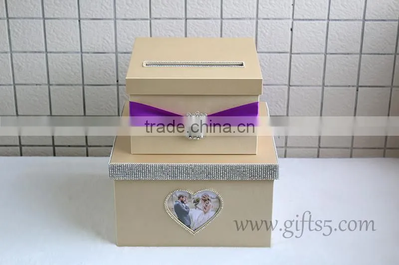 Elegant wedding gift card box in handmade