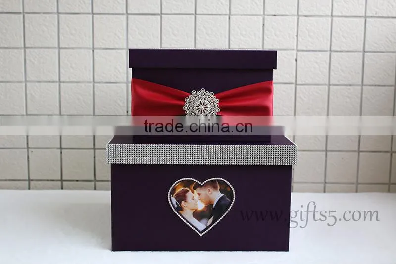 Specail wedding post box wedding card box wedding money box wiht photo frame