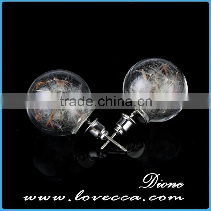 Alibaba hot selling creative Romantic glass cover dandelion seed necklace