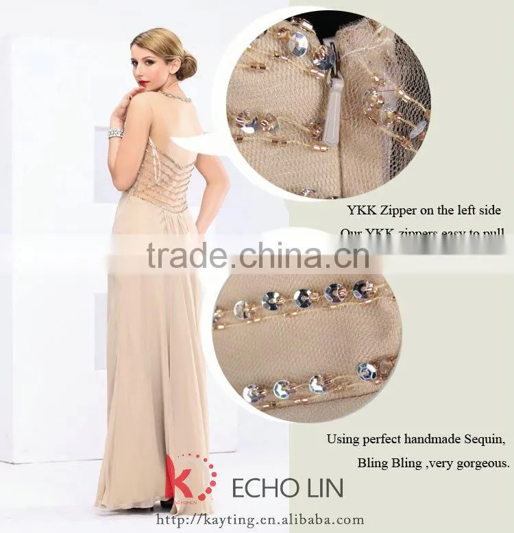 Elegant sleeveless special design style formal evening dress