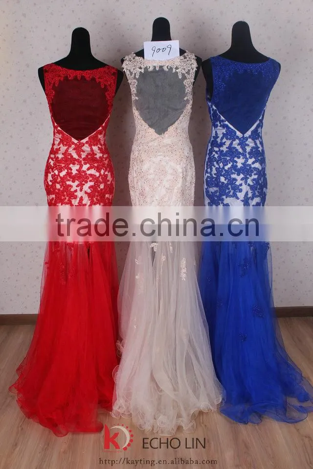 Elegant beautiful embroidery transparent back design elegant evening summer dresses