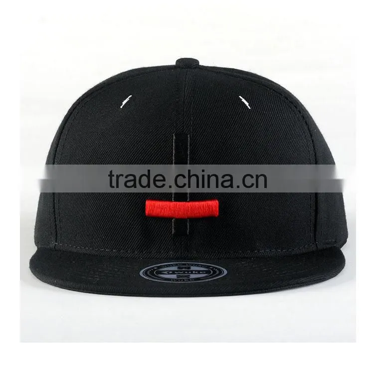 custom design your own logo 100% acrylic black caps snapback hat