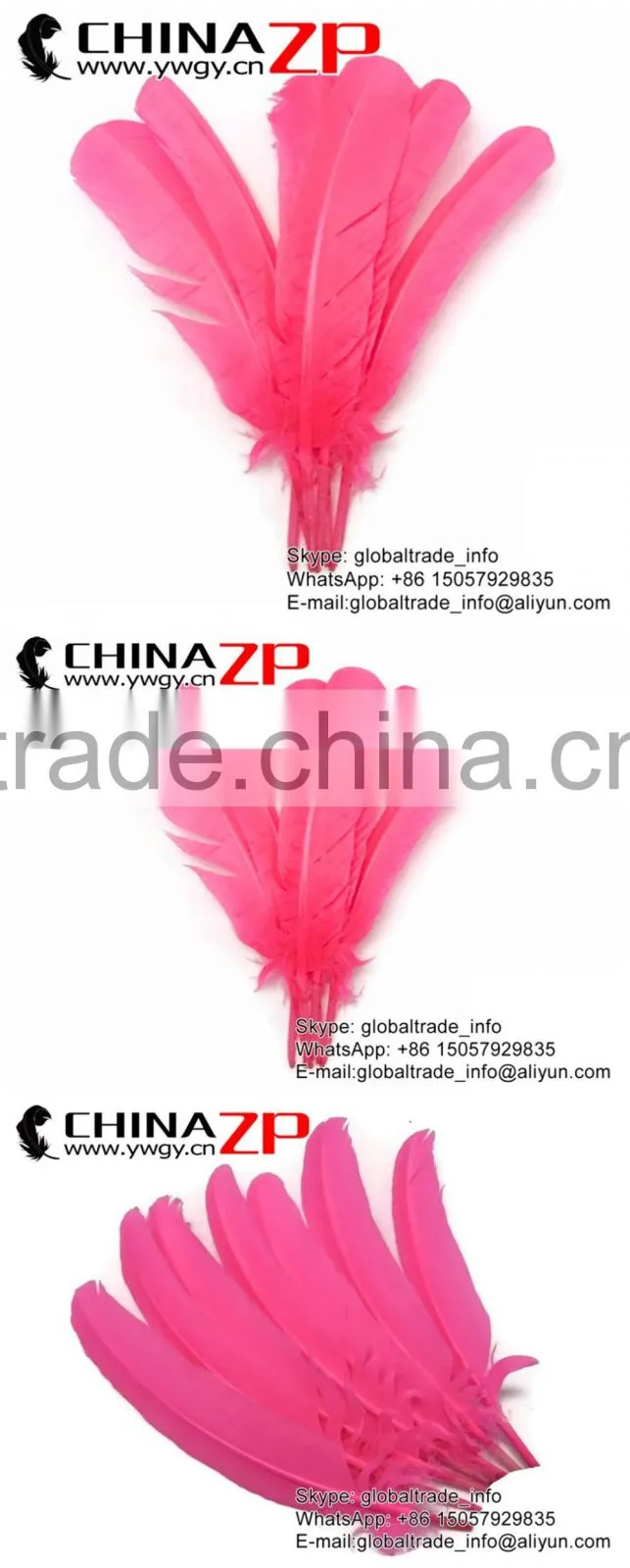 CHINAZP Crafts Factory Cheap Dyed Bulk Hot Pink Solid Color Turkey feather for Sale