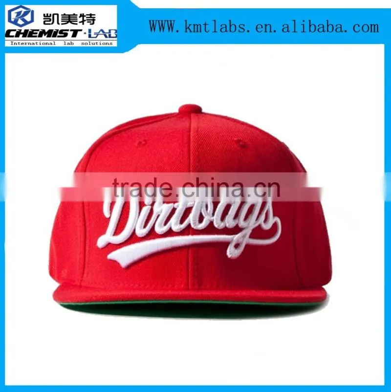 High quality fashion red color custom flat brim twill cotton snapback rope cap