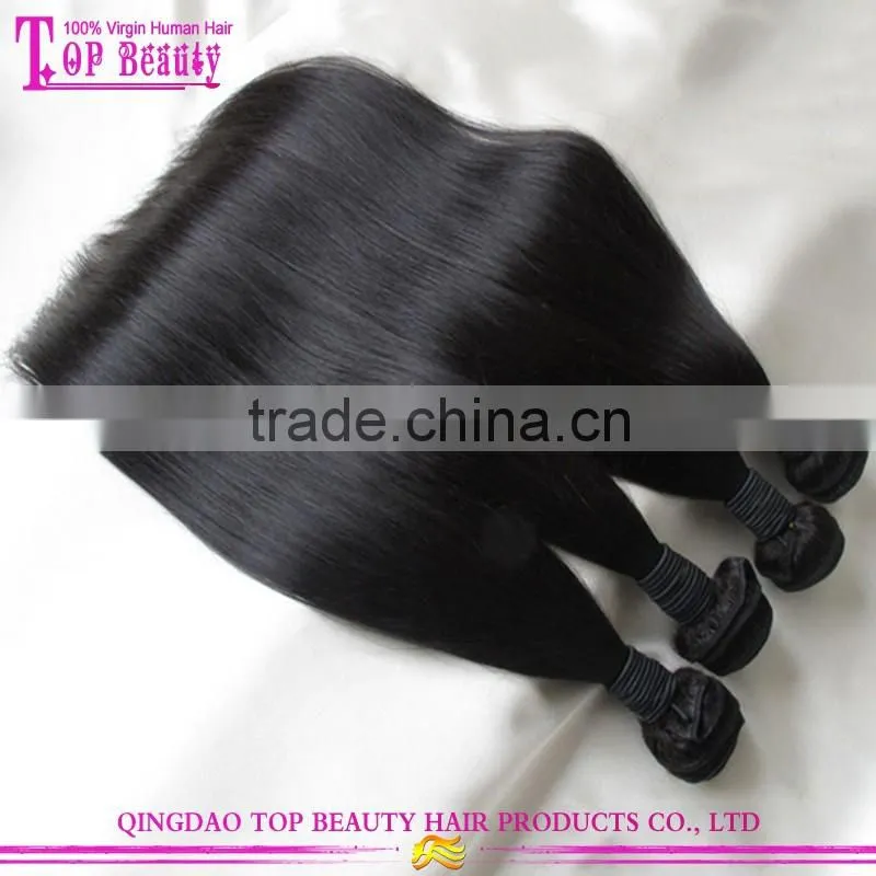 Wholesale 7a unprocessed Peruvian virgin hair sliky straight hair extension cheap real human hair extension