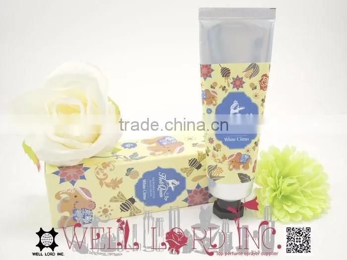 Cute lady fashion 50g hand cream silver tube with classic cap