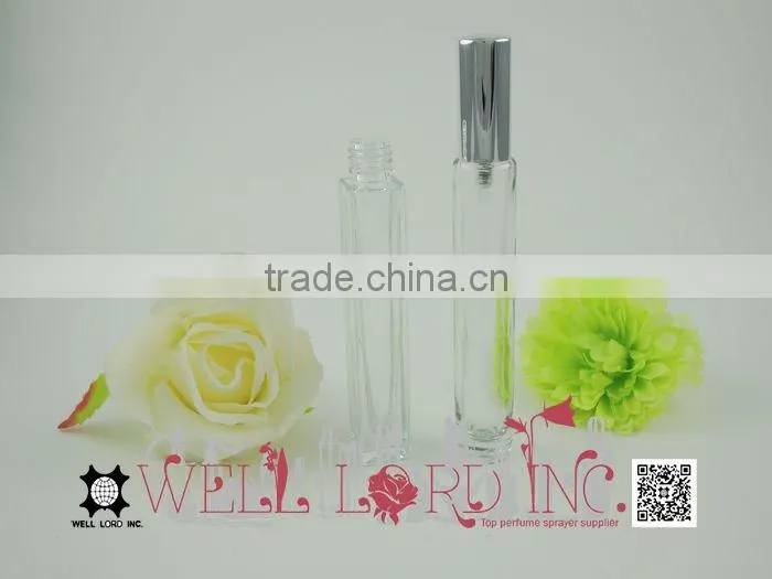 Neat design transparent 10ml glass cuboid atomizer pump sprayer